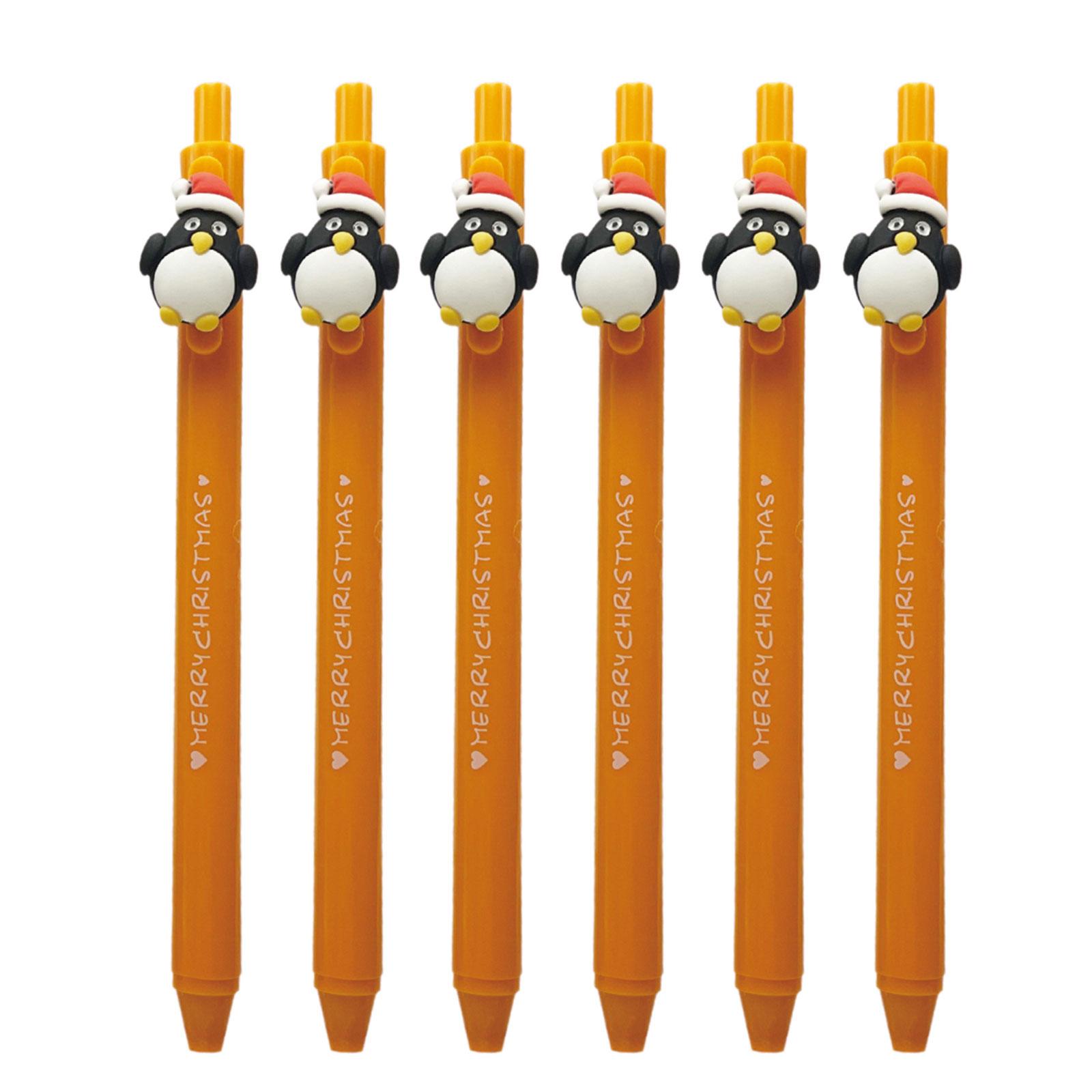 6Pcs Christmas Cartoon Gel Pen Retractable Gel Pen School Stationery Supplies for Adult Student Writing Noting