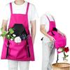 A84E-Waterproof Chest Pocket And Quick Release Harvest Pouch Versatile Gardening Apron Blue