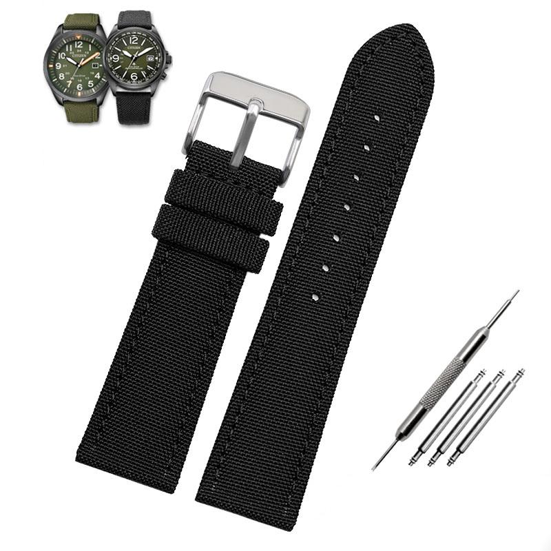Climbing Nylon Watch watch belt  Citizen BM8475 Timex  Handmade Waterproof canvas watchband 20mm22mm 23mm strap Green blue black