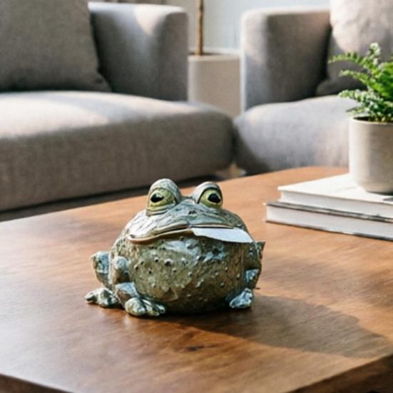Tissue Box with Fun Toad-Shaped Tissue Holder Stable Resin Base Towel Dispenser for Kitchen Bathroom Home