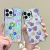 Galvanisierter Linsenrahmen-Case Für iPhone 16 15 14 Pro Max Plus 12 13 Pro 11 Galvanisiertes TPU Blumen Herz Klare Hülle