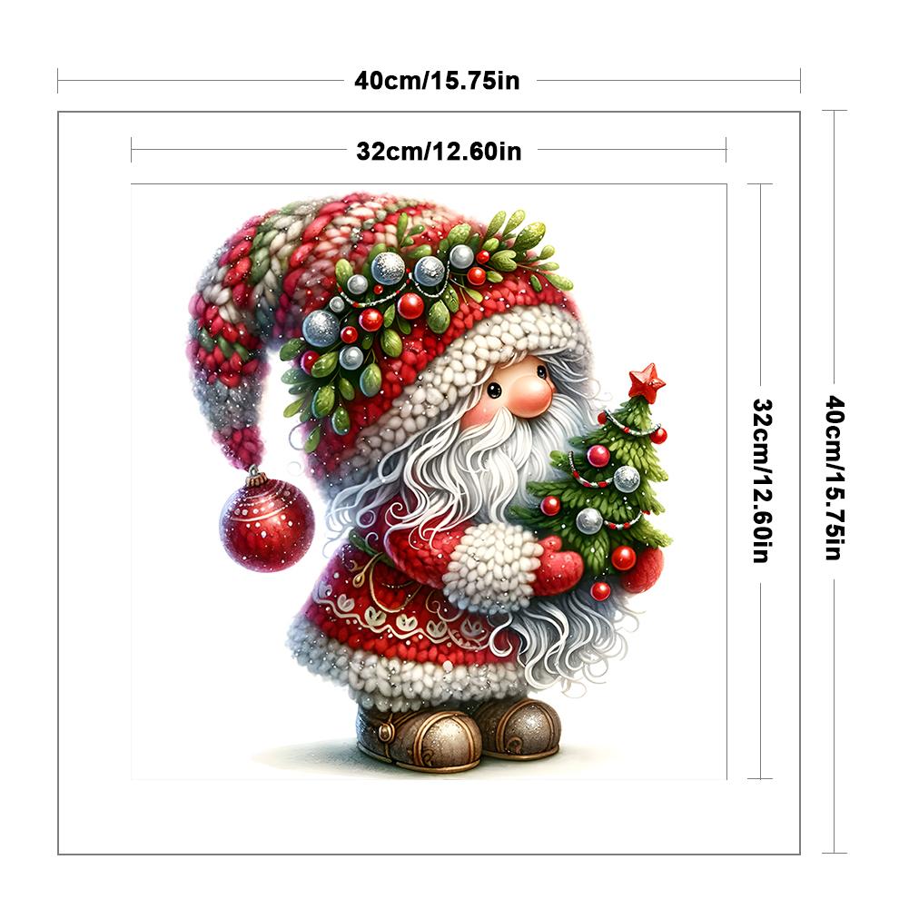 Full Embroidery Eco-cotton Thread 11CT Printed Xmas Gnome Cross Stitch Kit Art