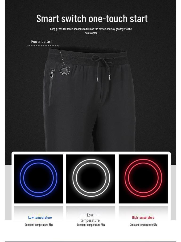 Oppladbare elektriske oppvarmede vinterbukser for menn og kvinner - Varm bomull Fullkroppsoppvarming for utendørs bruk