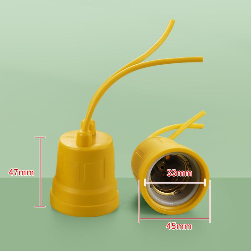 Ceiling-Mount E27 Ceramic Flat Lamp Holder with Screw Base