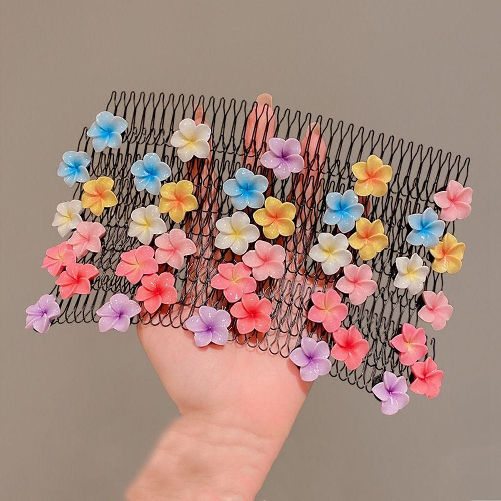Spring U Shape Hair Styling Comb Headband Fixed Combs Invisible Extra Hair Holder Teeth Hair Accessories Flower Hairpin