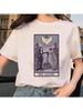 Tarot Card Flower Funny Time Graphic Print T Shirt Fashion Casual Crew Neck Short Sleeve T Shirt Wounisex