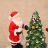 Christmas Figure Desktop Ornament Luminous Sculpture Santa Claus Decoration Solid Resin Party Statue