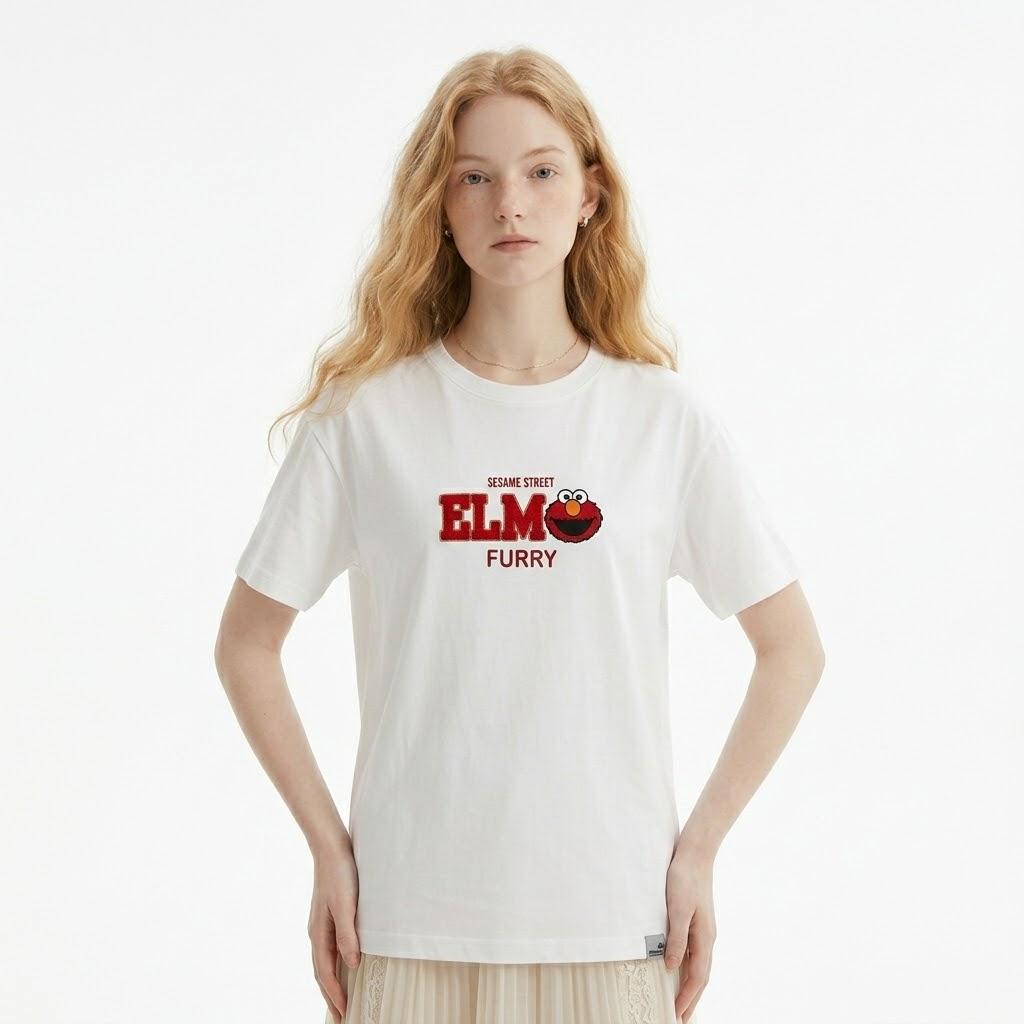 Women Clean Sesame Street T-Shirt Abby Small Print Everyday Wear M белый