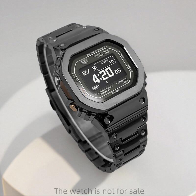 DW H5600 mod kit Stainless steel Case+Strap for G-SHOCK Casio 3516 DW-H5600 Retro Carved metal Bezel Band Replacement Accessorie