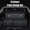 Car Trunk Organizer Organizers And Storage Suv Faux Leather Foldable Trunk Multi-Compartment Adjustable Auto Grocery Storage Box