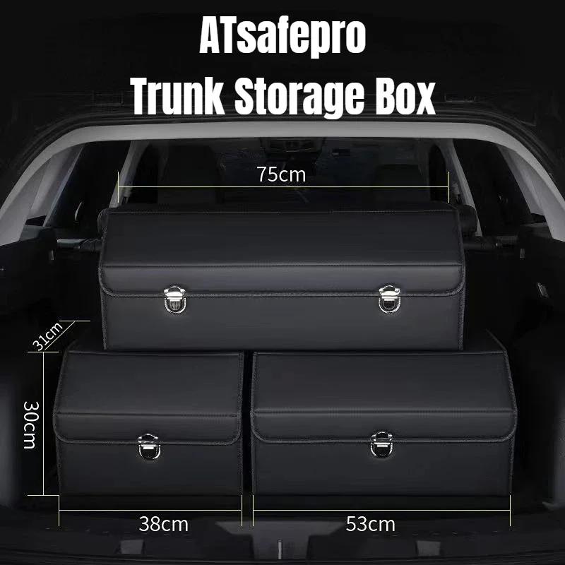 Car Trunk Organizer Organizers And Storage Suv Faux Leather Foldable Trunk Multi-Compartment Adjustable Auto Grocery Storage Box