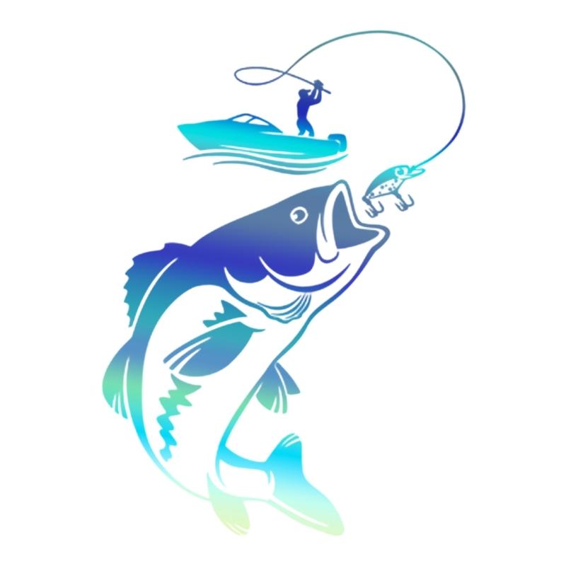 Easy Cleaning Vehicle Sticker Decal With Fishing Theme Water Resistant Surfaces Simple Maintenance For Most Car Models