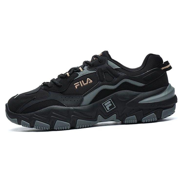 FILA Ravagement 2 Minimalist Solid Color Durable Breathable Rebound Low-Top Casual Shoes Men sneakers Gray Black F12M216132FBM