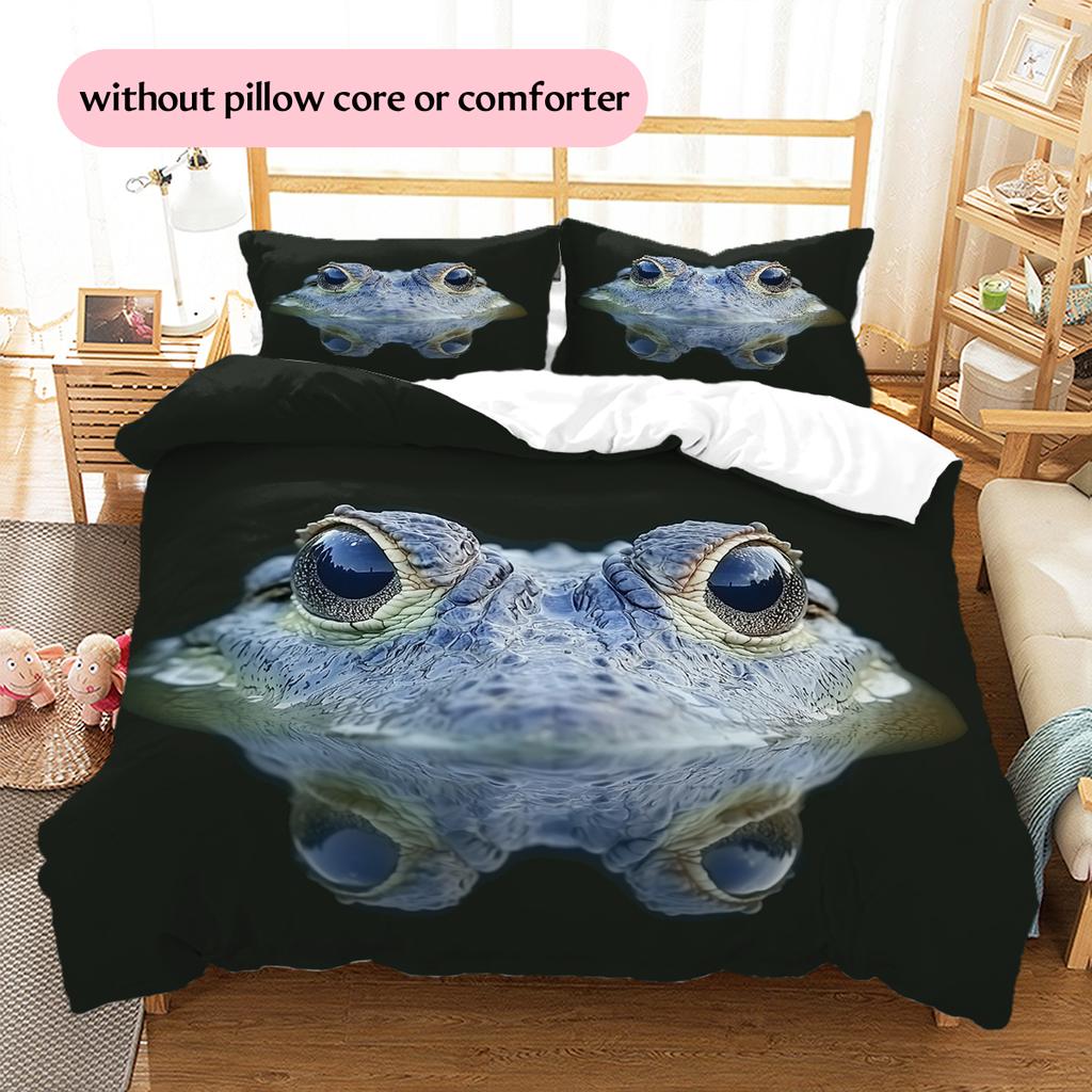 Black Crocodile Pattern Bedding Home Decoration Birthday Gift (1 * Duvet Cover + 2 * Pillowcase, Without Core)