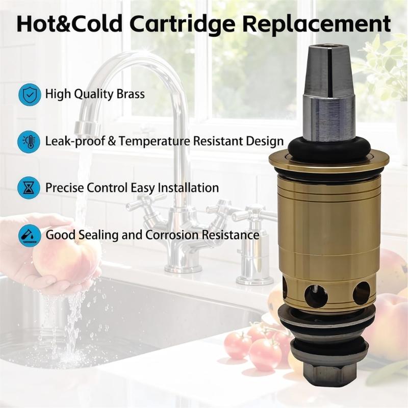 Ceramic Water Faucet Cartridge Set 1-099XTJKABNF & 1-100XTJKABNF 1/4 Turn Compression Cold & Hot Cartridge Kit