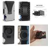 Carbon Fiber Card Holder with Stainless Steel Clip & Air Tag Space