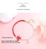 S925 Sterling Silver Antler Bracelet with Temperature-Sensitive Color Change, Woven Red Rope, Chinese Style Women's Christmas Jewelry Gift.