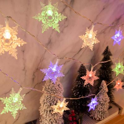 LED Snowflake String Light Winter Interior Decoration String Lights Christmas Decoration 2024 Xmas Tree Fairy Light Garland