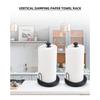 A89X 2X Paper Towel Holder Countertop, Paper Towel Stand With Ratchet System For Kitchen Bathroom Black