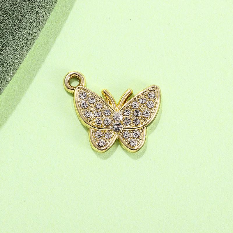 Breloque Pendentif Papillon Strass Coloré pour Bijoux, Charme pour Bracelets, Chevillères et Colliers DIY