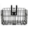 Strong Black Iron Mountain Bike Folding Front Basket Foldable Rear Hanging Wire Bag Bicycle AccessoryBlack Thicken