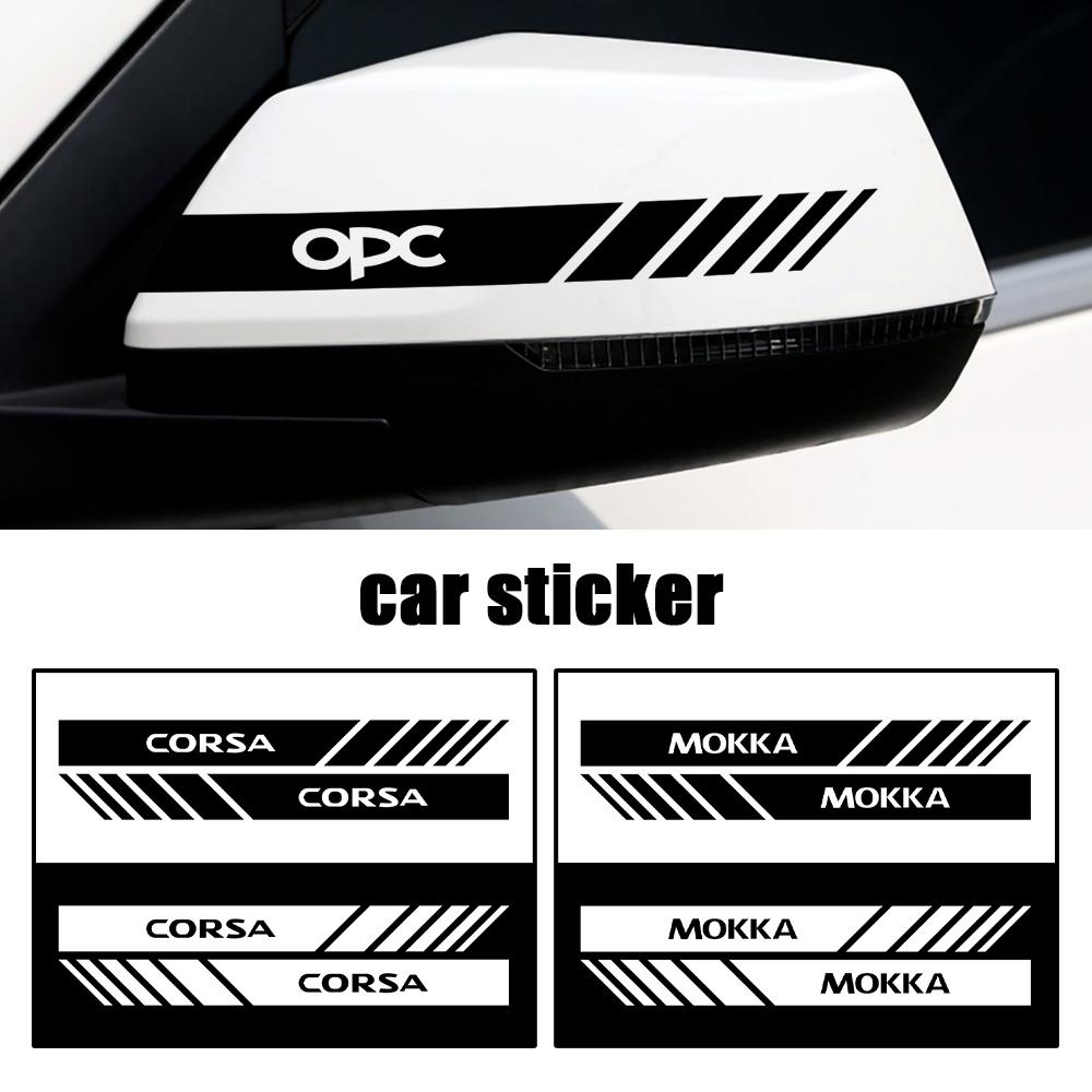 hbrz5 For Opel Opc Astra K Vivaro Corsa Zafira Insignia Mokka Car Rearview Mirror Sticker Emblem Decoration Auto Exterior Accessories