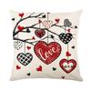 New Valentine's Day Flax Double-Side Red Letter Love Print Pillowcase Winter Festival Decorative Cushion