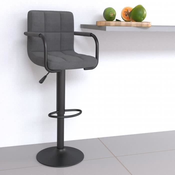 VidaXL Tabouret de bar Gris clair Tissu