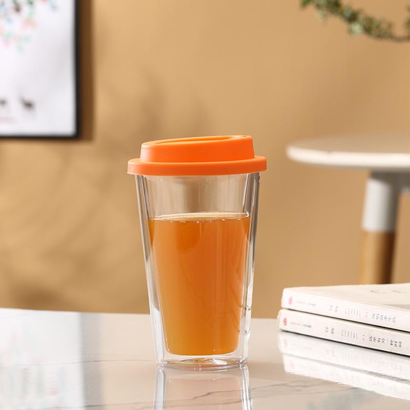 Multi-colored Creative Double-layered Glass Cups with High Borosilicate for Wholesale