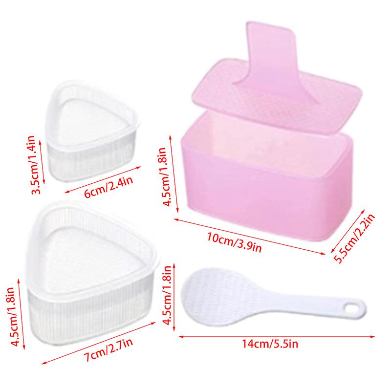 1 Set Triangular Plastic Sushi Rice Ball Maker Mould Onigiri Mold Set Kitchen Gadgets Stuff Transparent Bento Accessories