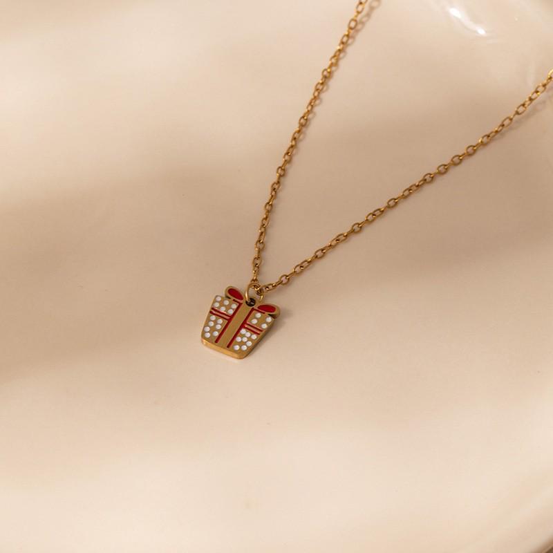 Women's Moon Bat Ghost Necklace: Stainless Steel Clavicle Chain for Halloween and Christmas