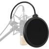 JUTOSU Microphone Pop Filter, Microphone Stand, Microphone Pop Guard, Microphone Filter, Double-Layered Pop Blocker, Pop Filter for Internet Tabletop