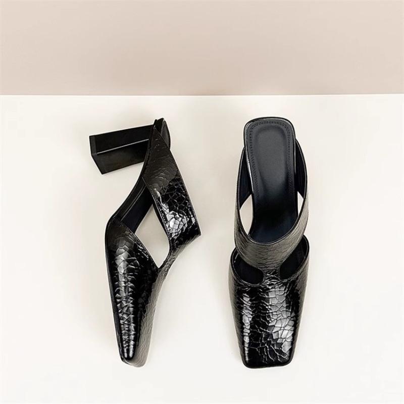 Fashion Casual Women Sandals Fashion Pointed Toe Shallow High Heel Ladies Mules Shoes Large Size Summer Stiletto Party Dress Sandalias