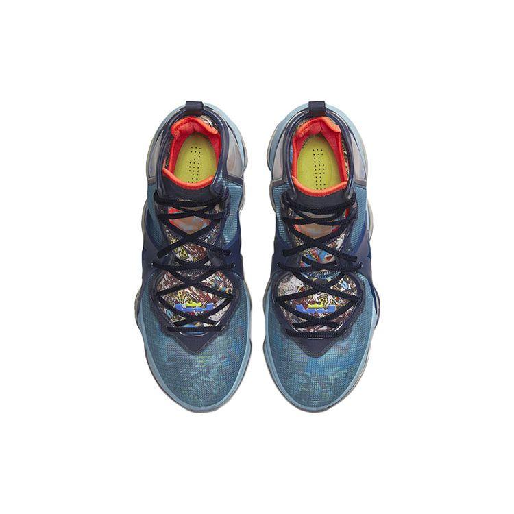 Nike LeBron 19 Fast Food - Dutch Blue Unisex Sneakers Blackened-Blue Worn-Blue Atomic-Green CZ0203-400