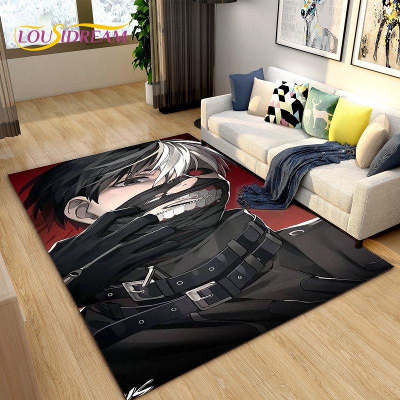 Tokyo Ghoul Japan Anime Cartoon Area Rug,Carpet Rug for Living Room Bedroom Sofa Doormat Decoration, Kid Play Non-slip Floor Mat