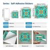40Pcs Moroccan Retro Tile Stickers - 0.45mm Thickened Crystal Film PVC Decals - Waterproof Self-Adhesive Floor & Wall Mural for Kitchen Bathroom DIY