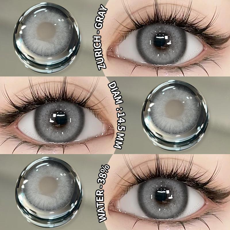 Eyeshare 1 Pair Holland Yearly Contact Lenses Blue Colored Eye Contacts Natural Gray Pupils For Men