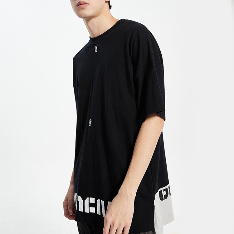 Li-Ning Badfive Basketball Series Abstract Dribbler Print Short Sleeve T-Shirt Men Tops Black AHSQ231-2