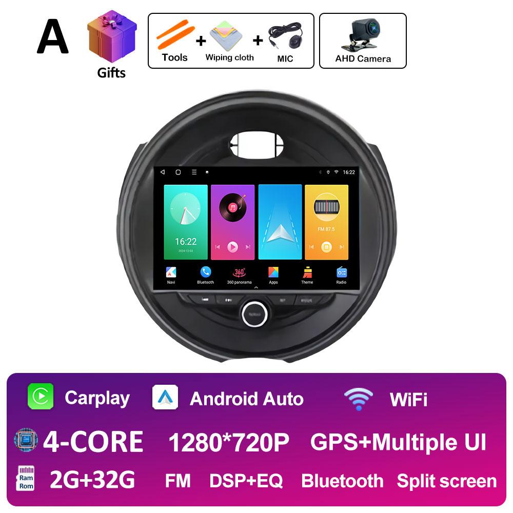 For BMW Mini Cooper Car Multimedia Audio Video Player Android OS Wireless Carplay DSP Stereo QLED IPS Screen Bluetooth Head Unit