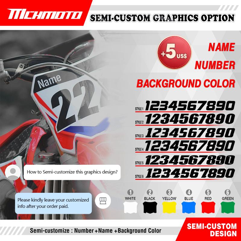 MCHMFG Kit For Yamaha PW50 PW 50 Full Set Motorcycle Graphics Background Decal Stickers Kits Pit Bike Graphics