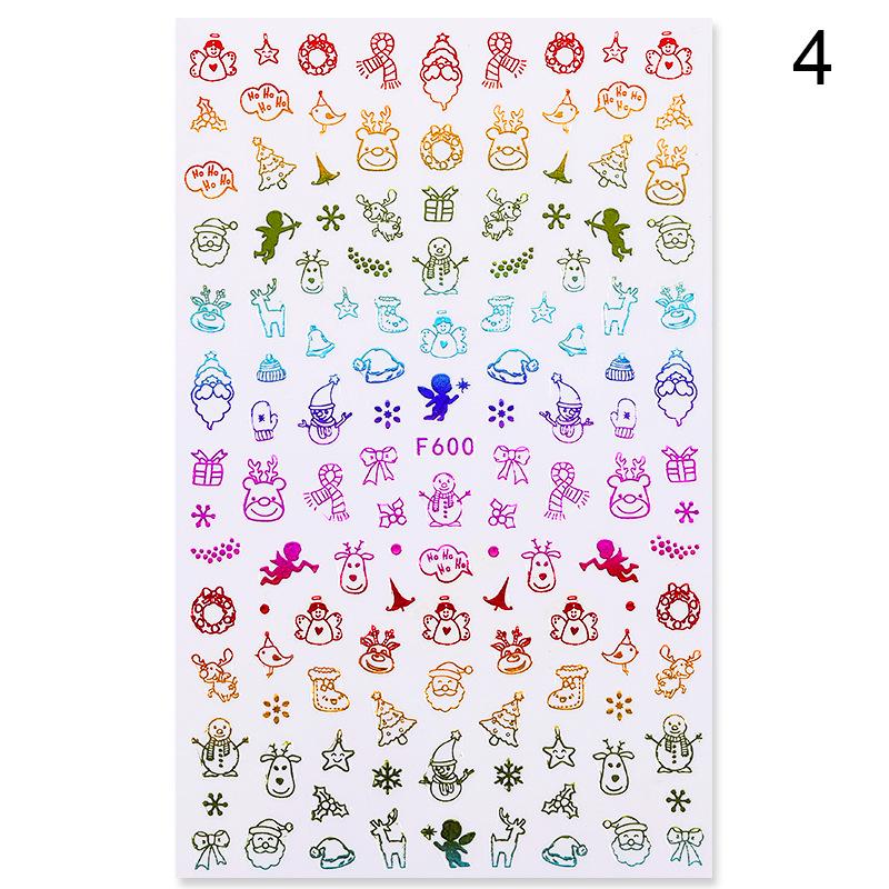 

Золота бронзова різдвяна сніжинка Лось Санта Наклейка для нігтів Наклейка для нігтів Аксесуари для нігтів синій