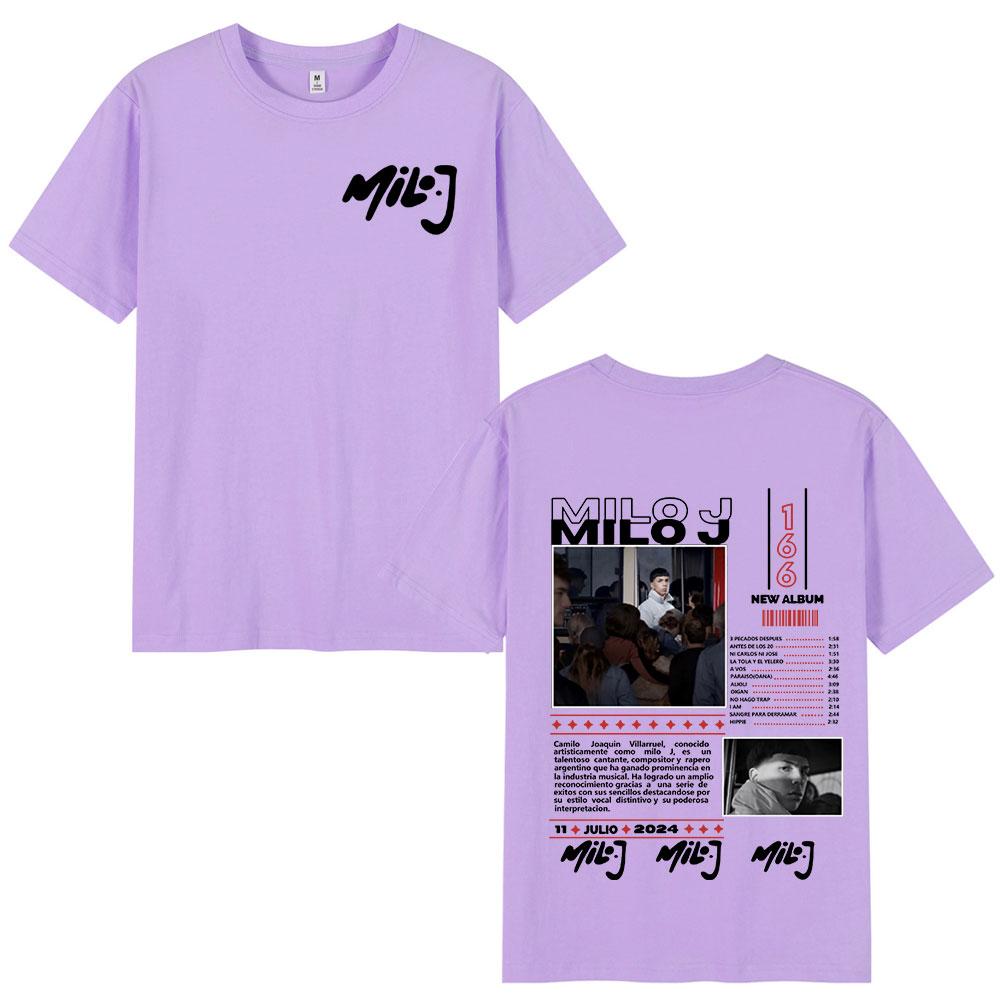 Rapper Milo J 166 Album Merch T Shirt Men Women Fashion Hip Hop T-shirt Cotton Casual Oversized Short Sleeve T-shirts Streetwear