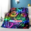 1PC Custom Name Neon Dice Vibrance flannel blanket versatile,all-season throw suitable for the living room,bedroom,camping,travel,and gift