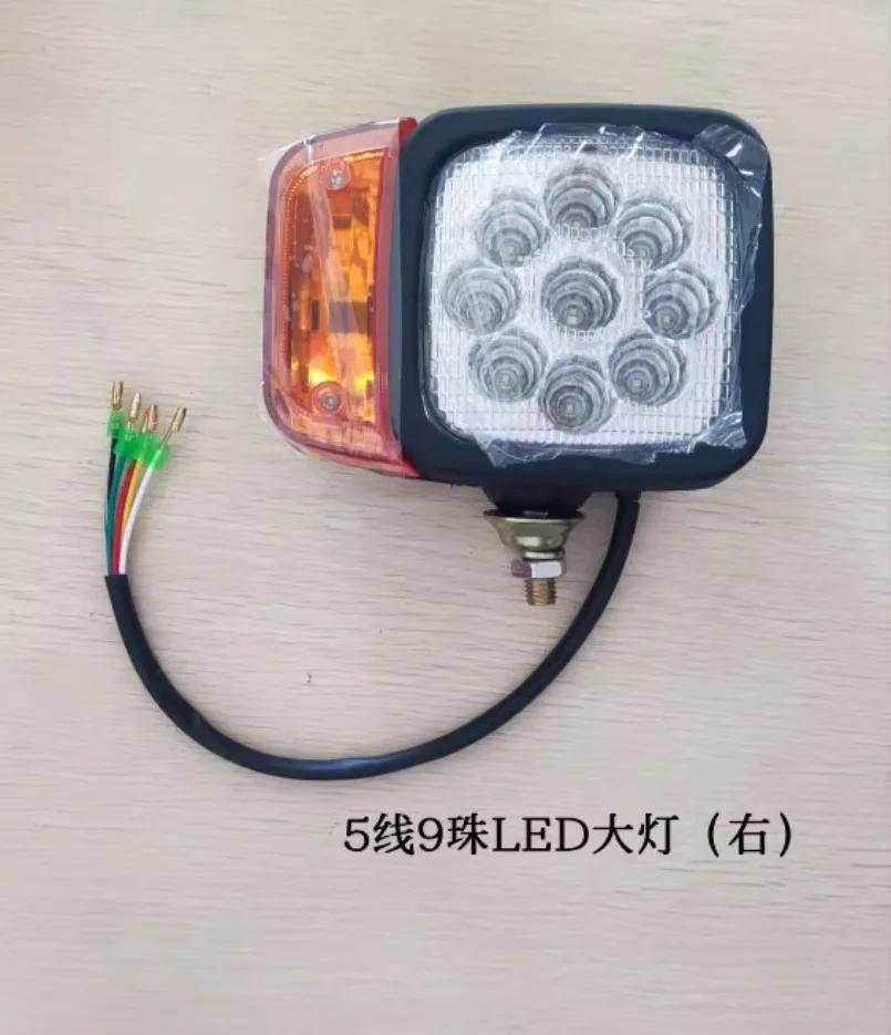 for New Source 65-75 Rubber Wheel Excavator Factory Front Headlight Assembly LED Combination Front Lamp 24V Turn Signal Assembly