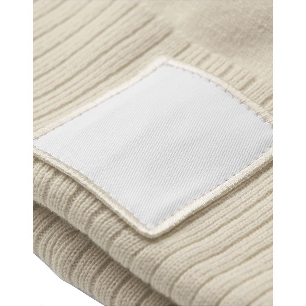 Pom Pom Appliqué Patch Beanie