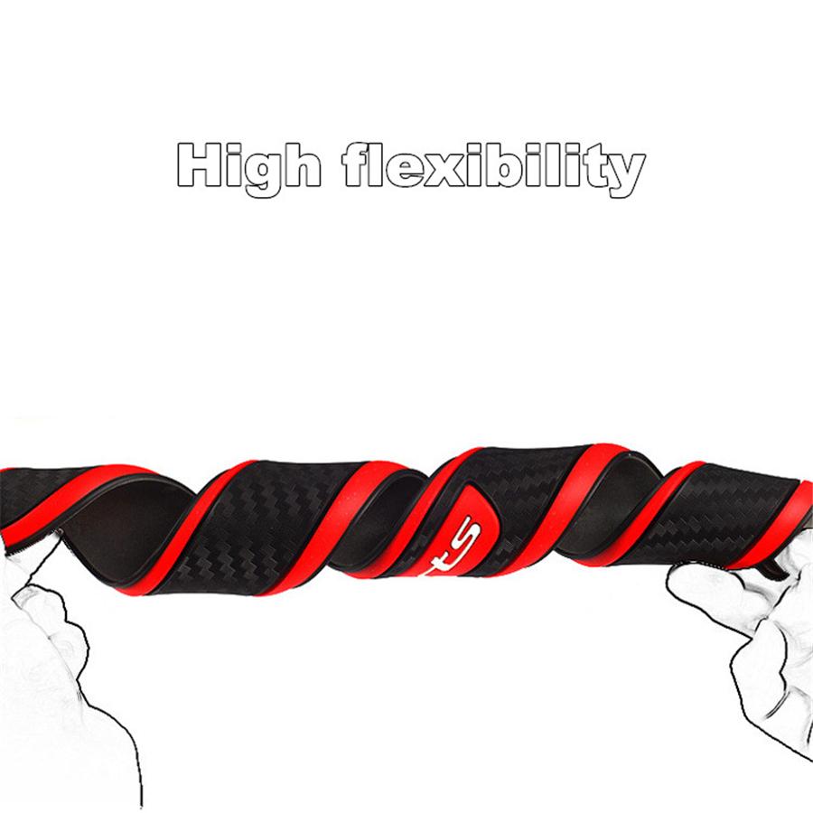 4PCS Carbon Fiber Color Universal Rubber Car Door Scuff Sill Cover Panel Step Protector Sport Style Bumper Corner Protector
