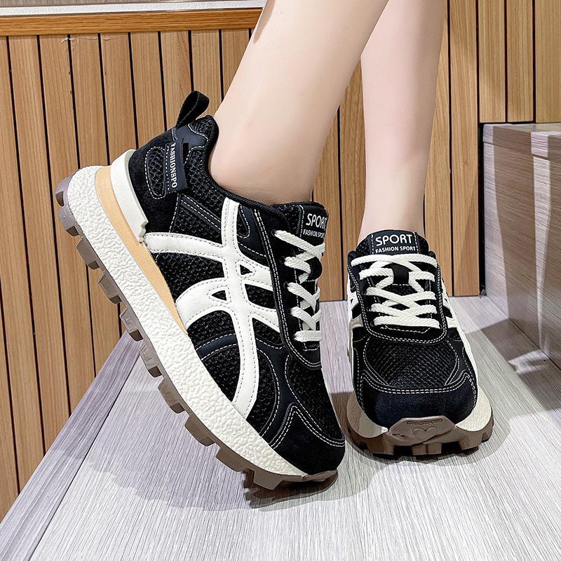 Mesh Breathable Forrest Gump Shoes Women's Autumn 2025 New Fashionable Versatile Platform Sports and Leisure Lace-up German Training Shoes
