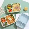 Lunch Box Reusable 3 Compartment Divided Bento Box Kid School Adult Office Food Storage Containers Outdoor Portable Plastic Box