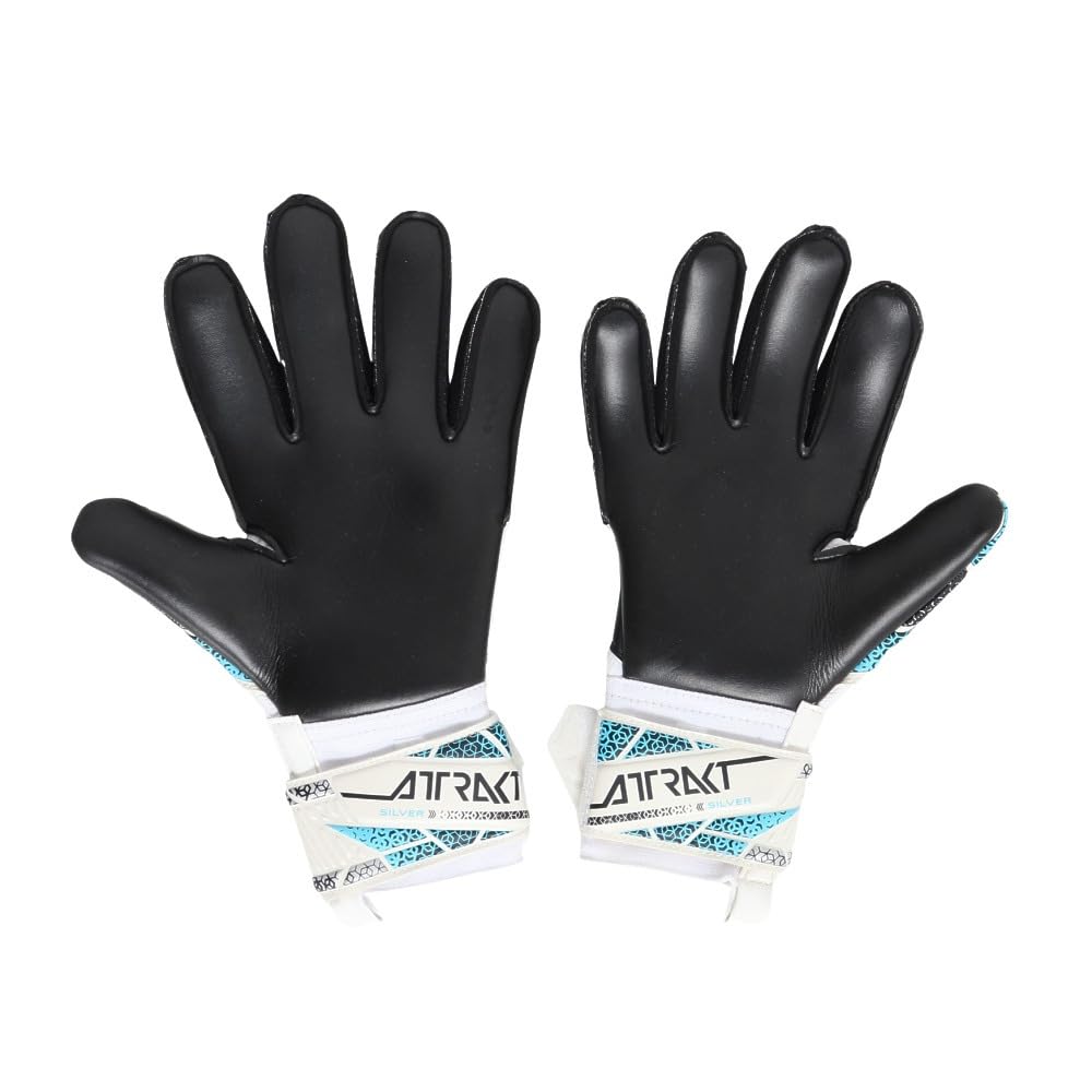 Reuch Attract Goalkeeper Gloves for Soccer/Futsal, Silver [1125] White/Silver, Size 9, 5560215