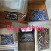 Butterfly Tiger Welcome Door Mat with Pattern Mat for Kitchen Bathroom Checkered Border Bedroom Rugs Home Decoration Carpet